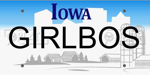 GIRLBOS Iowa License Plate