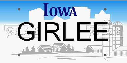 GIRLEE Iowa License Plate