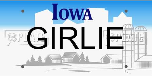 GIRLIE Iowa License Plate