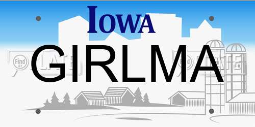GIRLMA Iowa License Plate