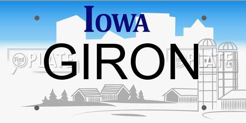 GIRON Iowa License Plate