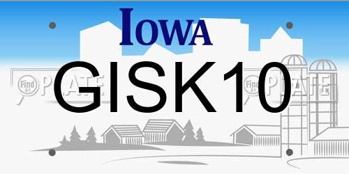 GISK10 Iowa License Plate