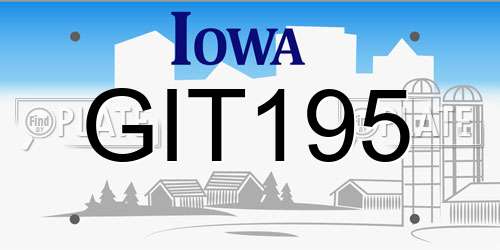 GIT195 Iowa License Plate