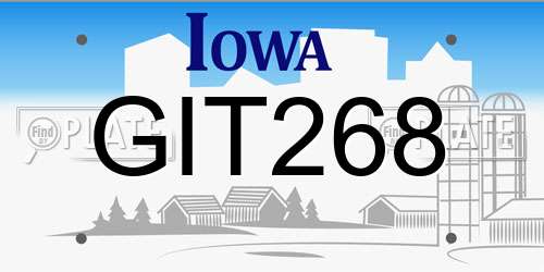 GIT268 Iowa License Plate