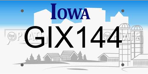 GIX144 Iowa License Plate