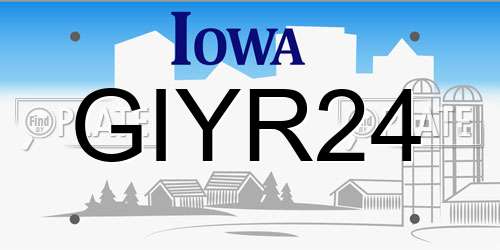 GIYR24 Iowa License Plate