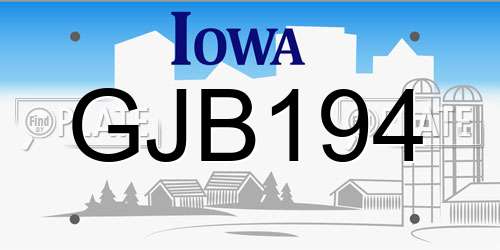 GJB194 Iowa License Plate