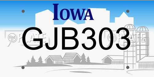 GJB303 Iowa License Plate