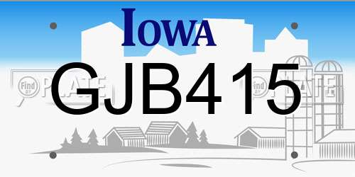 GJB415 Iowa License Plate