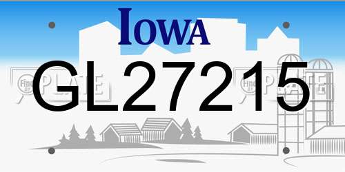 GL27215 Iowa License Plate