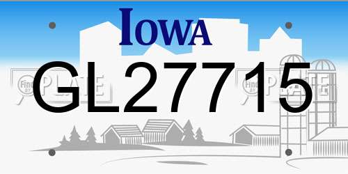 GL27715 Iowa License Plate