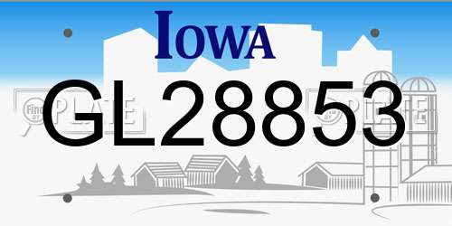 GL28853 Iowa License Plate