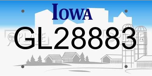 GL28883 Iowa License Plate