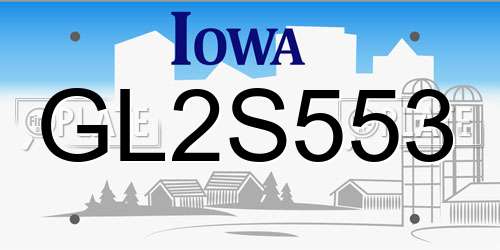 GL2S553 Iowa License Plate