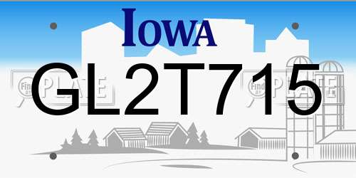 GL2T715 Iowa License Plate