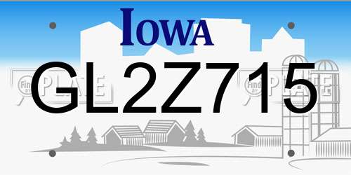 GL2Z715 Iowa License Plate