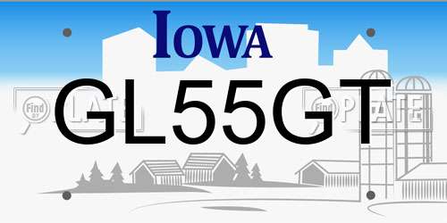 GL55GT Iowa License Plate