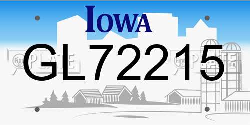 GL72215 Iowa License Plate