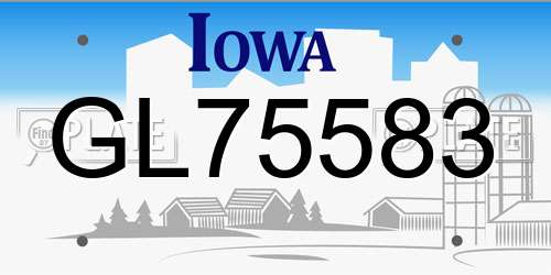 GL75583 Iowa License Plate