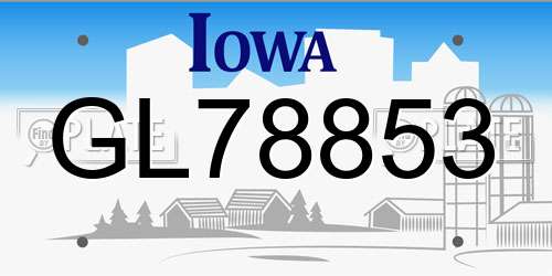 GL78853 Iowa License Plate