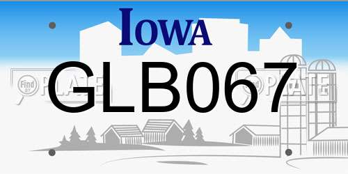 GLB067 Iowa License Plate