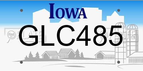 GLC485 Iowa License Plate