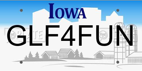 GLF4FUN Iowa License Plate