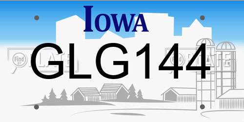 GLG144 Iowa License Plate