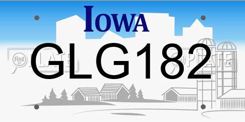 GLG182 Iowa License Plate