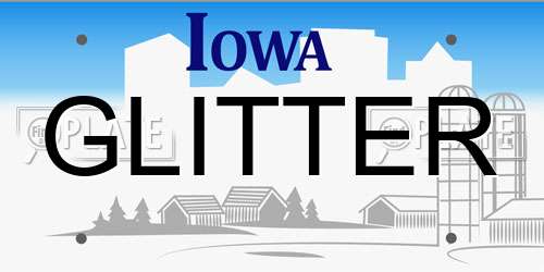 GLITTER Iowa License Plate