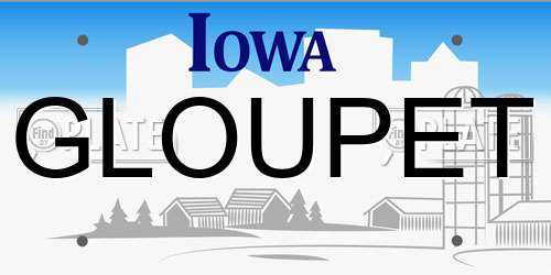 GLOUPET Iowa License Plate