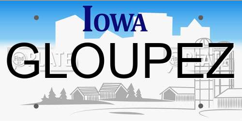 GLOUPEZ Iowa License Plate