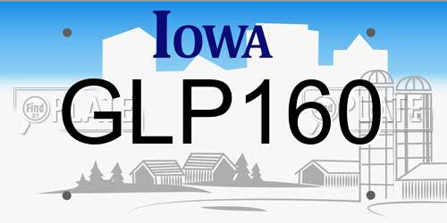 GLP160 Iowa License Plate