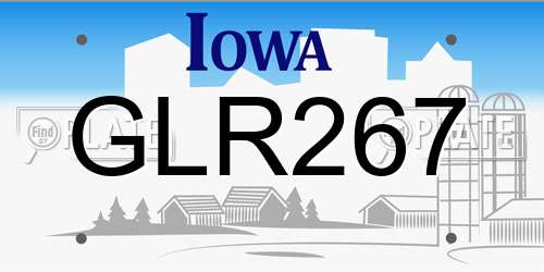 GLR267 Iowa License Plate