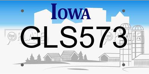 GLS573 Iowa License Plate
