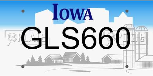 GLS660 Iowa License Plate