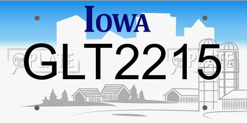 GLT2215 Iowa License Plate
