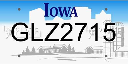 GLZ2715 Iowa License Plate