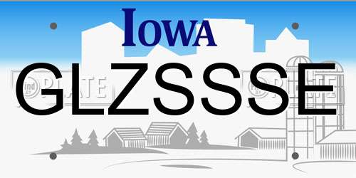 GLZSSSE Iowa License Plate