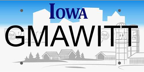GMAWITT Iowa License Plate