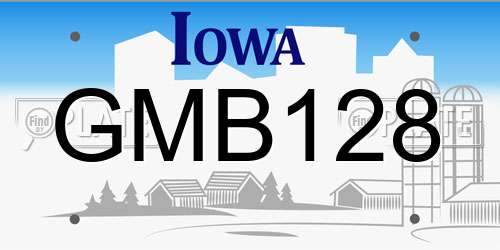 GMB128 Iowa License Plate