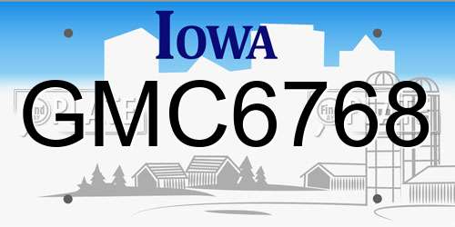 GMC6768 Iowa License Plate