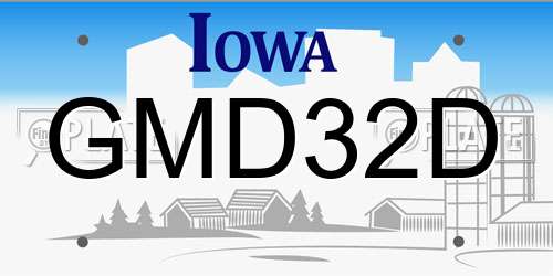 GMD32D Iowa License Plate