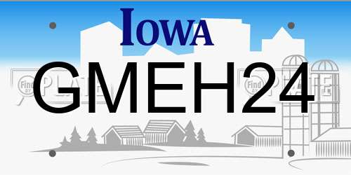 GMEH24 Iowa License Plate