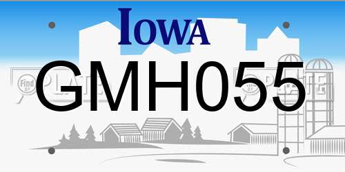 GMH055 Iowa License Plate