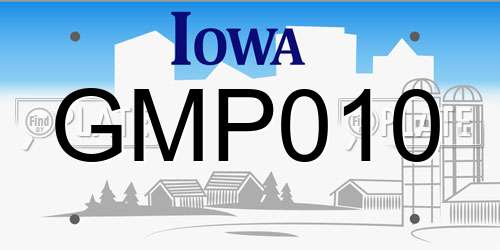 GMP010 Iowa License Plate