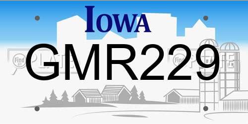 GMR229 Iowa License Plate