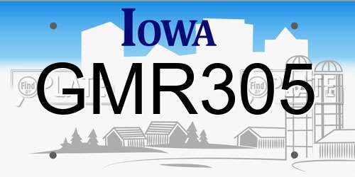 GMR305 Iowa License Plate