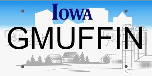 GMUFFIN Iowa License Plate
