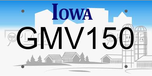 GMV150 Iowa License Plate